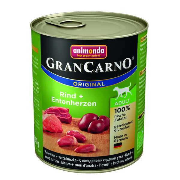 Animonda GranCarno Adult Rind & Entenherzen 800g–6er Sparpack