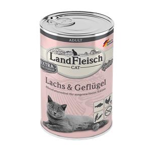 Landfleisch Cat Adult Gelee mit Lachs & Geflügel 400g–6er Sparpack