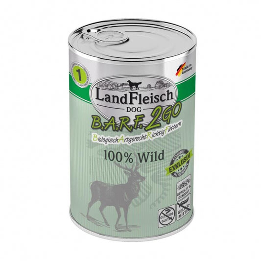 LandFleisch B.A.R.F.2GO 100% vom Wild 400g – 6er Sparpack