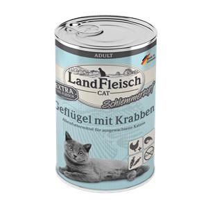 Landfleisch Cat Adult Schlemmertopf mit Geflügel & Krabben 400g–6er Sparpack