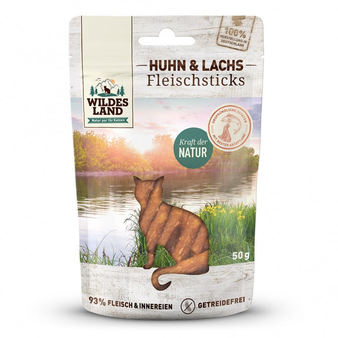 Wildes Land Cat Fleischsticks Huhn & Lachs 50g-0