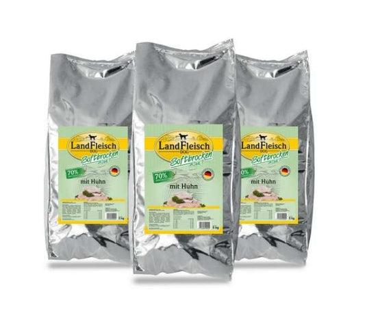 Landfleisch Softbrocken mit Huhn - 3×5 kg(15 kg)